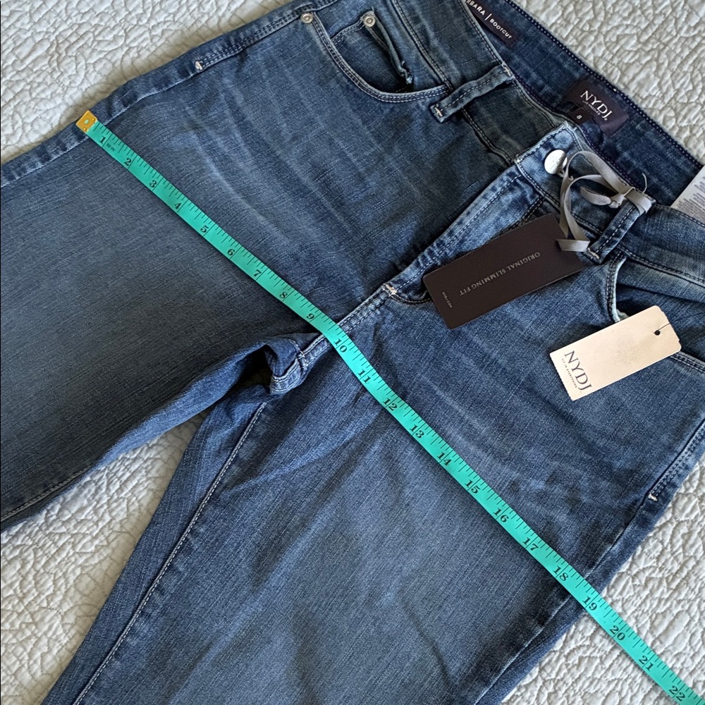 New NYDJ Women’s Medium Wash Barbara Boot Cut Blue Jeans Sz 8 Lift Tuck Slimming - Picture 6 of 15